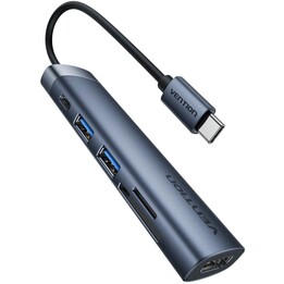 Dockingstation USB Typ-C Vention THJHB/ 1x HDMI 4K/ 2x USB/ 1x USB Typ-C PD/ Grau