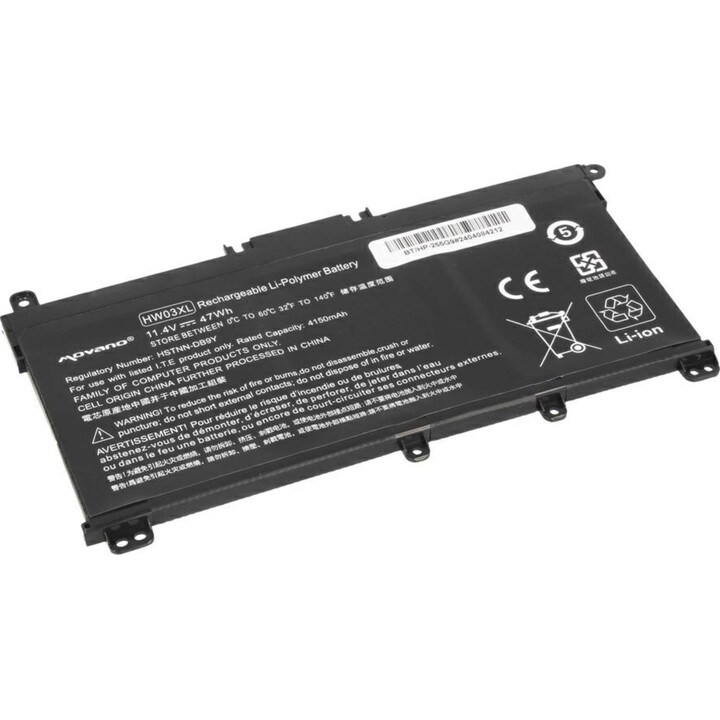 Batterie Movano compatible avec l'ordinateur portable HP HW03XL, 11,4 V, 4 150 mAh
