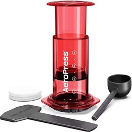 Kaffeemaschine AeroPress, transparent, rot