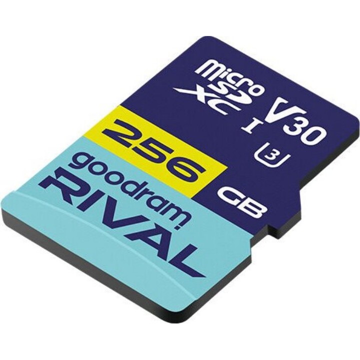 Scheda di memoria microSDXC Goodram Rival da 256 GB, V30, UHS-I, U3 con adattatore