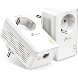 Kit iniziale TP-Link AV1000 Gigabit Powerline con funzione passthrough, 2 unità, bianco