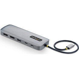 StarTech 10-in-1 USB-C Dual DisplayPort 4K 60Hz Multiport Adapter with 100W PD and Gigabit Ethernet Space Gray