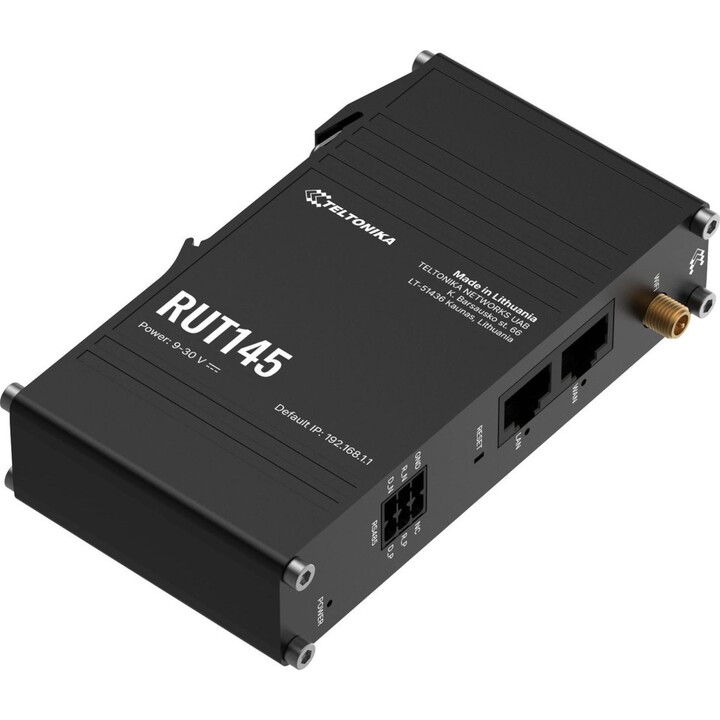 Routeur industriel Teltonika RUT145 WiFi 4 avec interface RS485 et montage sur rail DIN