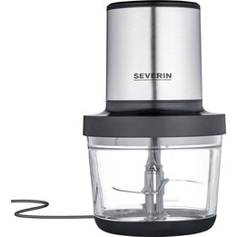 Picadora de alimentos Severin KM 3867, 400 W, negro (mate), acero inoxidable (cepillado), cristal