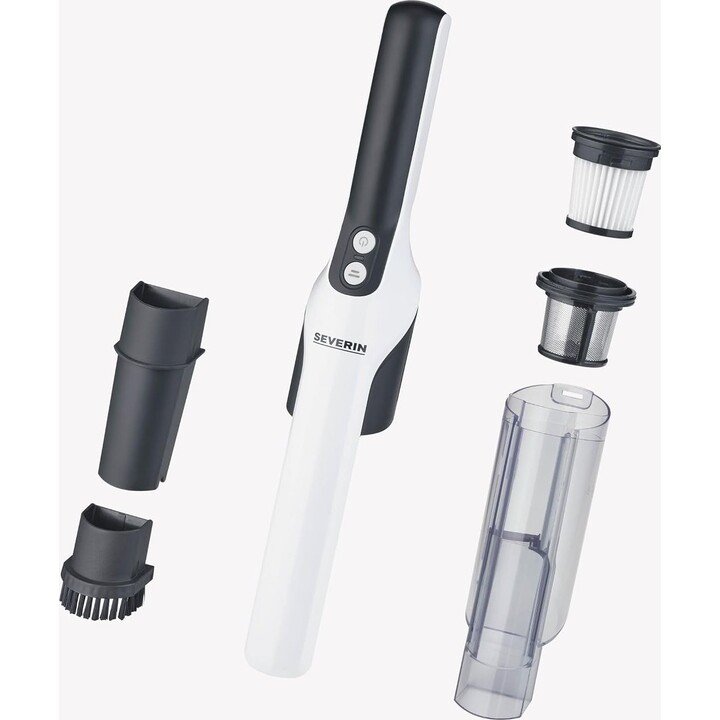 Cordless Handheld Vacuum Cleaner White Bagless Dry 0.2L