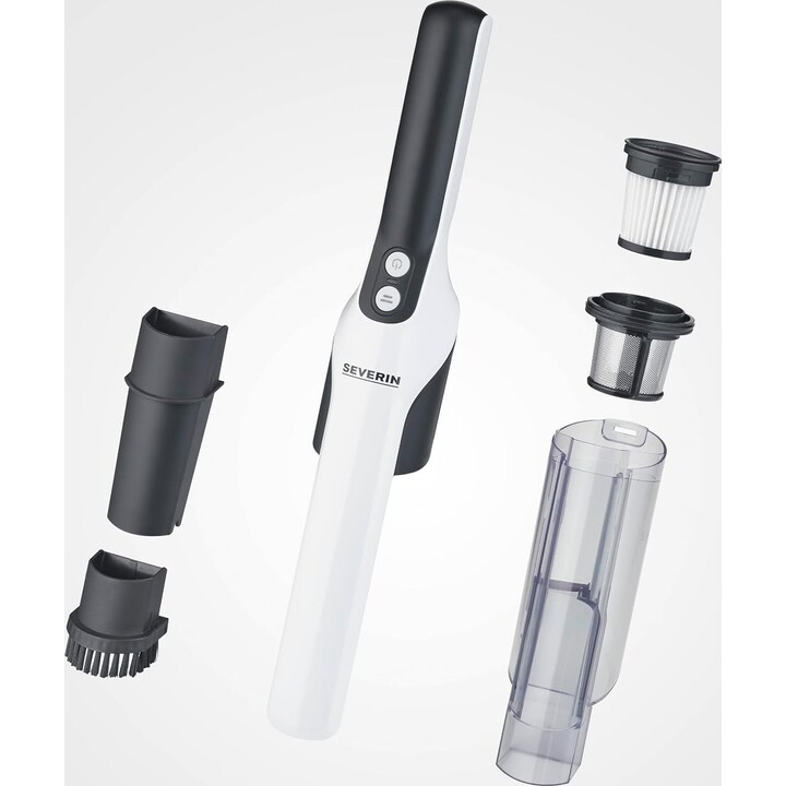 Cordless Handheld Vacuum Cleaner White Bagless Dry 0.2L