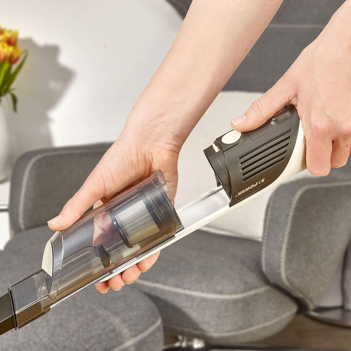 Cordless Handheld Vacuum Cleaner White Bagless Dry 0.2L