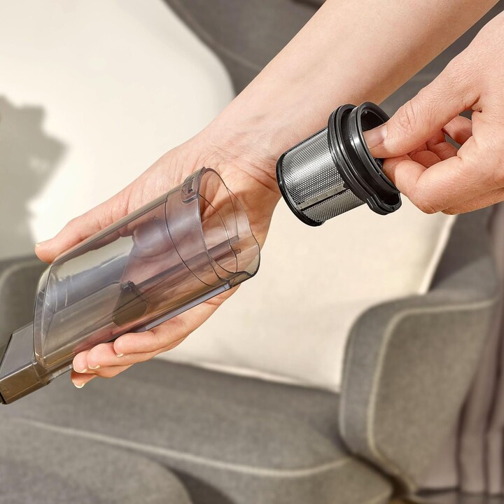 Akku-Handstaubsauger, weiß, beutellos, für Trockenreinigung, 0,2 l