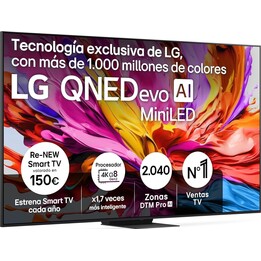 LG 100QNED86A6A Smart TV QNED EVO MiniLED 4K, 100", Série 86, α8 Gen2 AI, webOS 25, VRR 144 Hz, AMD FreeSync Premium, Dolby Visi