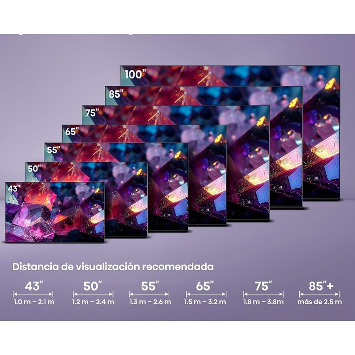 Televisor inteligente Hisense 65E7S Pro Hi-QLED de 65", modo de juego con 144 Hz nativos, tecnología Hi-QLED Color, Dolby Vision