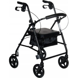 Andador de reabilitação RF-610 preto com quatro rodas