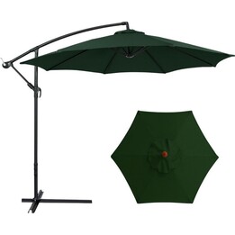 Side Garden Parasol With Adjustable Tilting Cover 350 x 250cm, Green