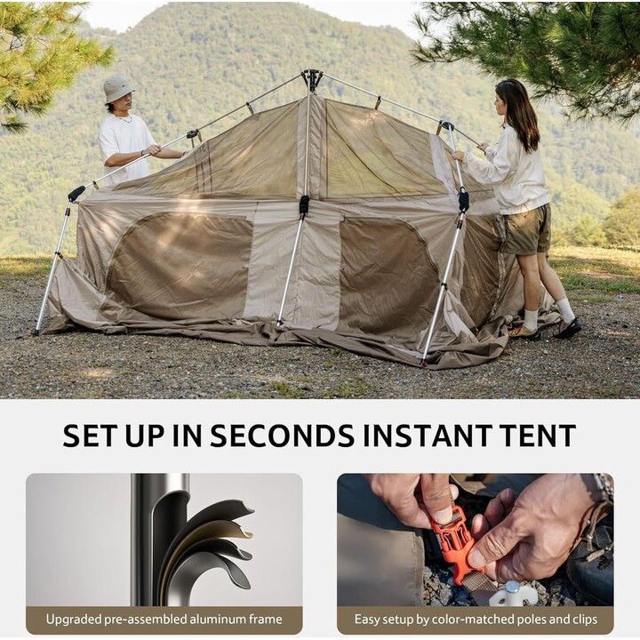 Tenda Naturehike Village 13 Pro, modello di punta, marrone scuro