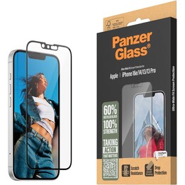 Protection d'écran bord à bord en verre trempé PanzerGlass pour Apple iPhone 13/13 Pro/14/16e/17e