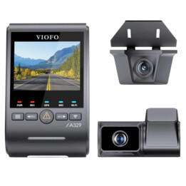 VIOFO A329TW 3CH 4K Delantera + 2K Cámara teleobjetivo + 2K Waterproof Camera Trasera - DashCam