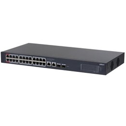 Switch Dahua Technology CS4228-24GT-240 gestito L2 Gigabit Ethernet (10/100/1000) con Power over Ethernet (PoE) di colore nero.