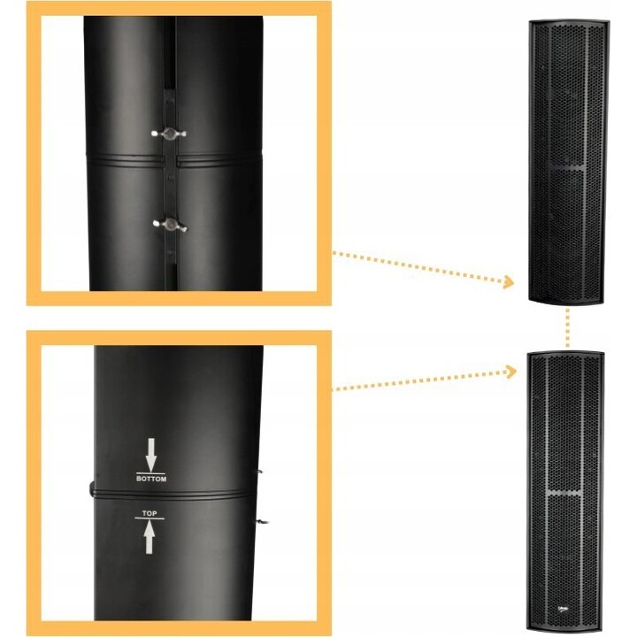 Enceintes colonnes actives V-tone, système de 760 W RMS avec amplificateur DSP