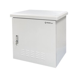 Rack de parede externo ALANTEC 19" 9U 600x450 IP55 com 4 vigas de suporte e 4 prensa-cabos, cinza