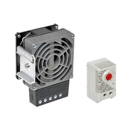 ALANTEC 100W fan heater with thermostat for outdoor cabinets.
