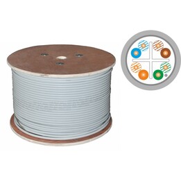 Cable F/UTP categoría 6, telecomunicaciones, LSOH, B2ca "FireHardy" 4x2x23 AWG, 1 Gb/s (10 Gb/s hasta 55 m), 450 MHz, 