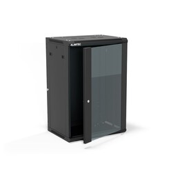 Armario mural de 19" 18U 600x450 (opción de doble sección), puerta de cristal de una hoja, cubierta trasera completa extraí