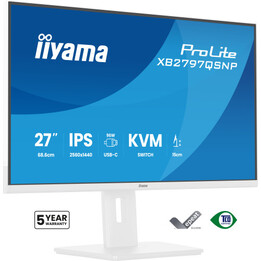 Monitor Iiyama per PC da 68,6 cm (27") con risoluzione 2560 x 1440 pixel, pannello IPS Quad HD LED, regolabile, con USB-C, 