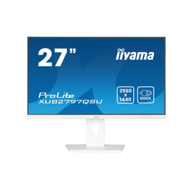 Écran Iiyama pour PC, 68,6 cm (27"), 2560 x 1440 pixels, Quad HD, dalle IPS LED réglable, version blanche