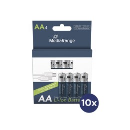MediaRange USB-Akkus mit Ladekabel Mignon AA 1400 mAh
