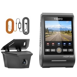 VIOFO A229 Ultra-W 2CH 4K+4K Dashcam with 5 GHz WiFi and 140°+160° Night Vision