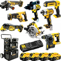 Conjunto combinado de 8 baterias DeWalt de 18 V / 5 Ah, DCK853P4-QW