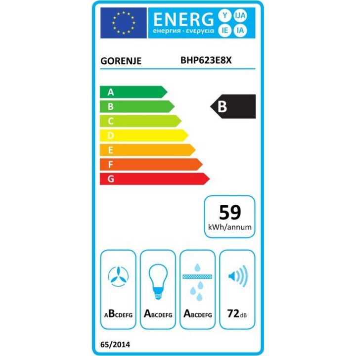 Gorenje BHP623E8X Cappa telescopica da incasso da 60 cm