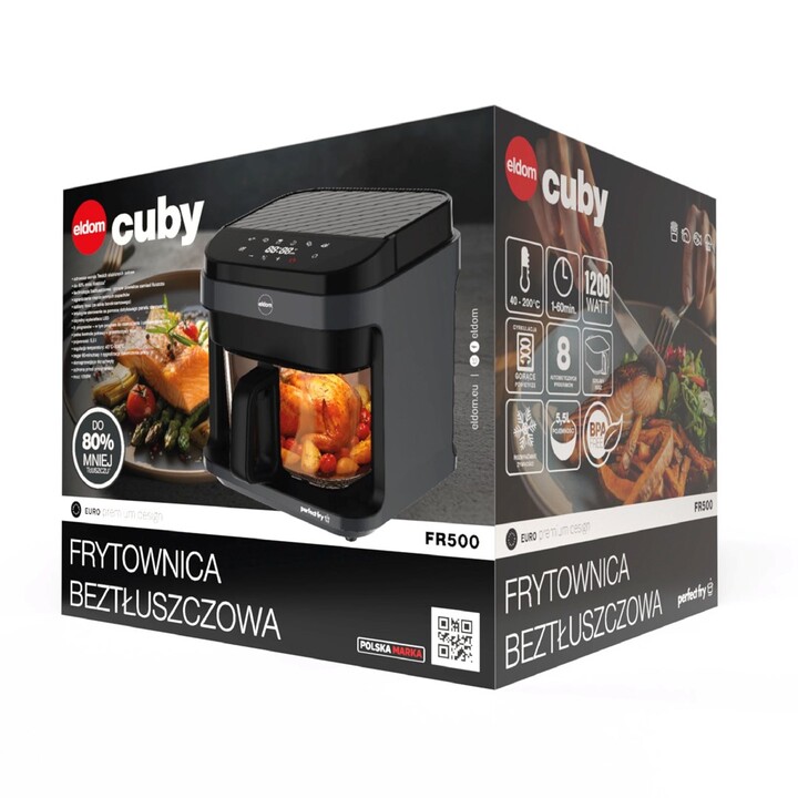 Recipiente de vidrio para freidora sin grasa ELDOM FR500 de 5,5 L