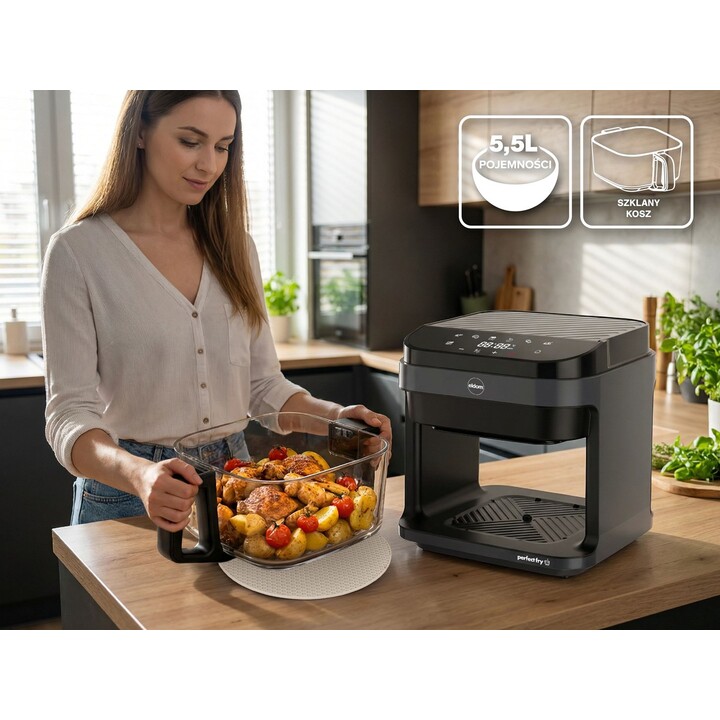 Recipiente de vidrio para freidora sin grasa ELDOM FR500 de 5,5 L