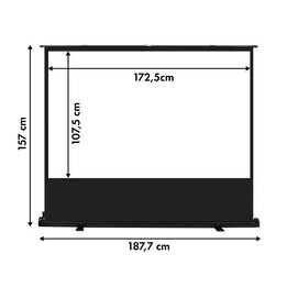 Tela de projeção de chão Maclean MC-212, tela de projeção autoportante, tipo de superfície: branco fosco, refletância: 1,0G (tam