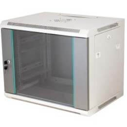 Étagère murale Q-LANTEC 19" 15U 600x450, porte vitrée, grise