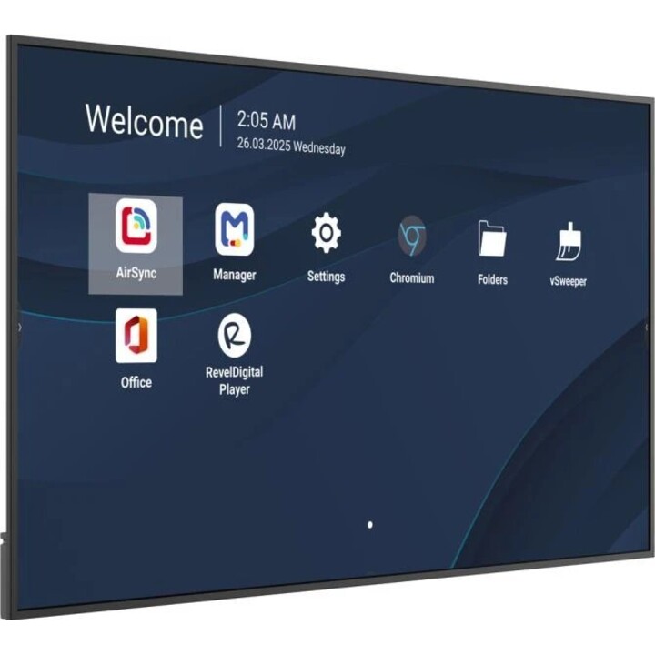 Ecrã LED de grande formato Viewboard, 86 polegadas, 3840 x 2160, 500 nits, Android 14 - Funcionamento 24 horas por dia, 7 dias p