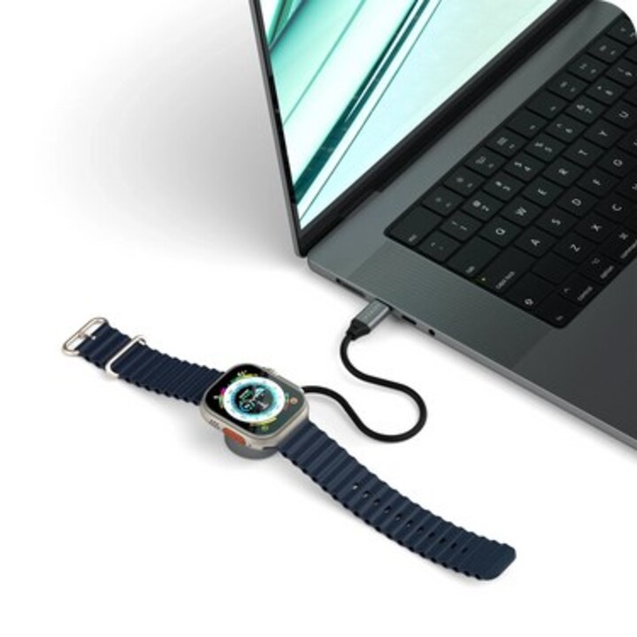 Caricabatterie per dispositivi mobili Satechi ST-QCAWM per smartwatch, bianco e grigio, USB wireless, per interni.
