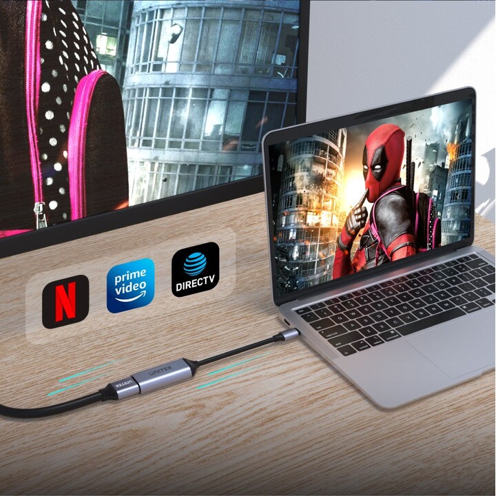 UNITEK V1416B câble vidéo et adaptateur 0,15 m USB Type-C HDMI Gris