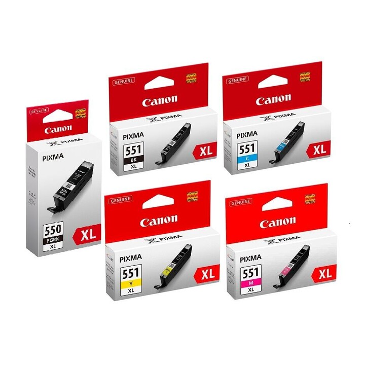 Canon Original PGI-550PGBK/CLI-551 XL Druckerpatronen 5er-Multipack - BK/C/M/Y/BK