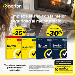 25% Discount Promotion Norton 360 Deluxe 50Gb / 1 User / 5 Devices / 1 Year / Box / 21424440
