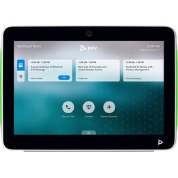HP Poly TC10 Touch-Controller mit LED-Statusanzeige und flexibler Befestigung für Videokonferenzen in Weiß