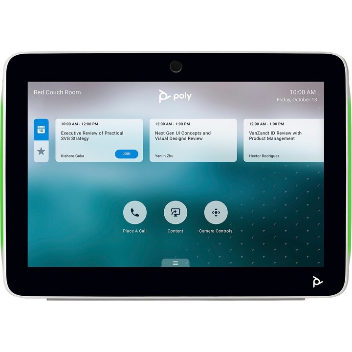 HP Poly TC10 Touch Controller with LED Status Display and Flexible Mounting for Video Conferencing in White