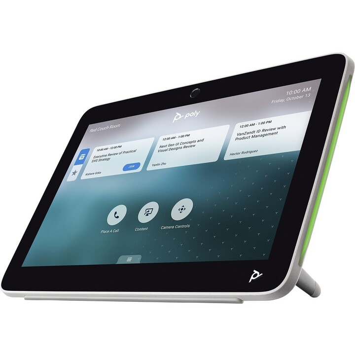 Controller HP Poly TC10 Touch con display LED di stato e sistema di montaggio flessibile per videoconferenze, colore bianco