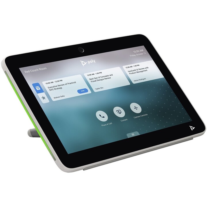 HP Poly TC10 Touch Controller with LED Status Display and Flexible Mounting for Video Conferencing in White