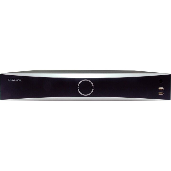 LevelOne NVR-0411 32-Kanal-PoE-NVR, 12 MP, unterstützt 16 PoE-Ports, 4 Festplatteneinschübe, 4 TB–10 TB Festplattenspeicher