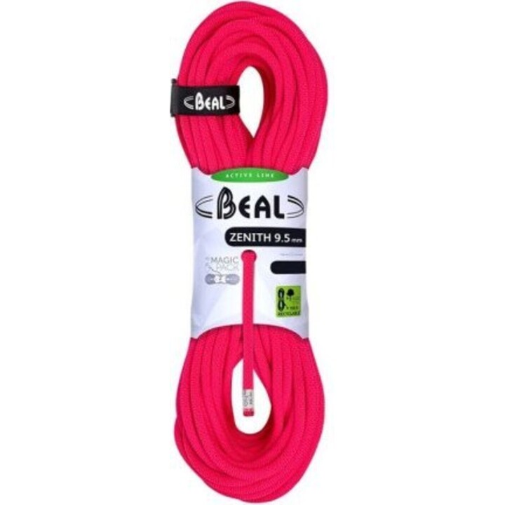 Beal Zenith 9.5mm 50m Dynamic Rope - Solid Pink