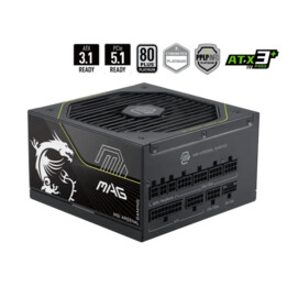 Fuente Alimentacion Msi Mag A1000pls Pcie5,psu,1000w,80 Plus Platinum,modular,135mm,active Pfc,1xpci-e 5 (12+4 Pin),4xpci-e (6+2