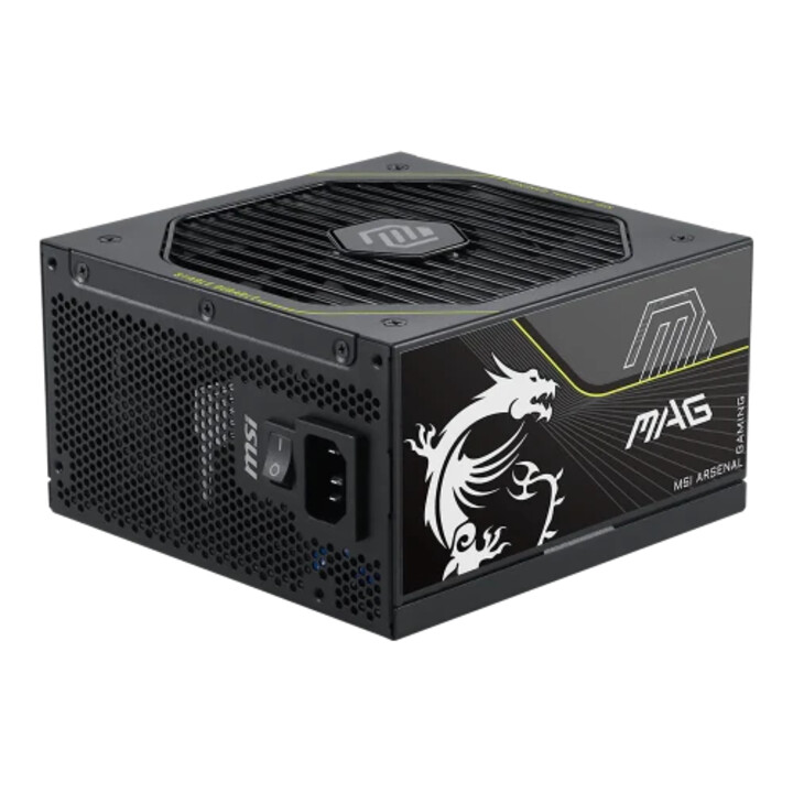 Fonte de alimentação MSI MAG A1000PLS PCIe5, PSU, 1000W, 80 Plus Platinum, modular, 135mm, PFC ativo, 1x PCIe 5 (12+4 pinos), 4x