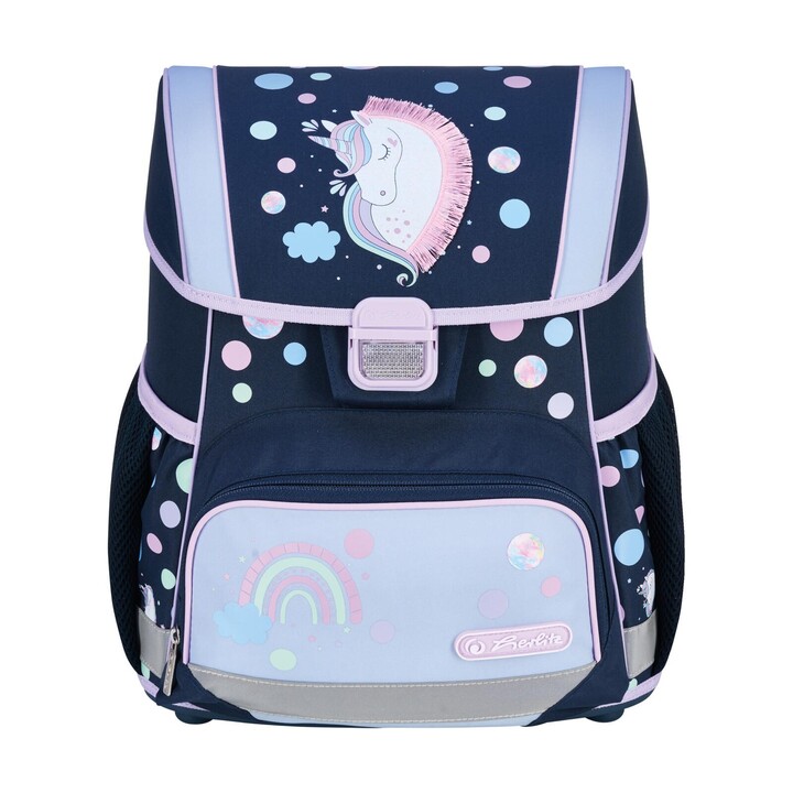 Conjunto de mochila escolar Herlitz Loop Plus Unicorn Dreams verde 17,0 l