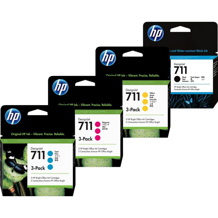Cartuchos de tinta HP Original 711 - Pacote com 10 unidades (CZ134A, CZ135A, CZ136A, CZ133A)